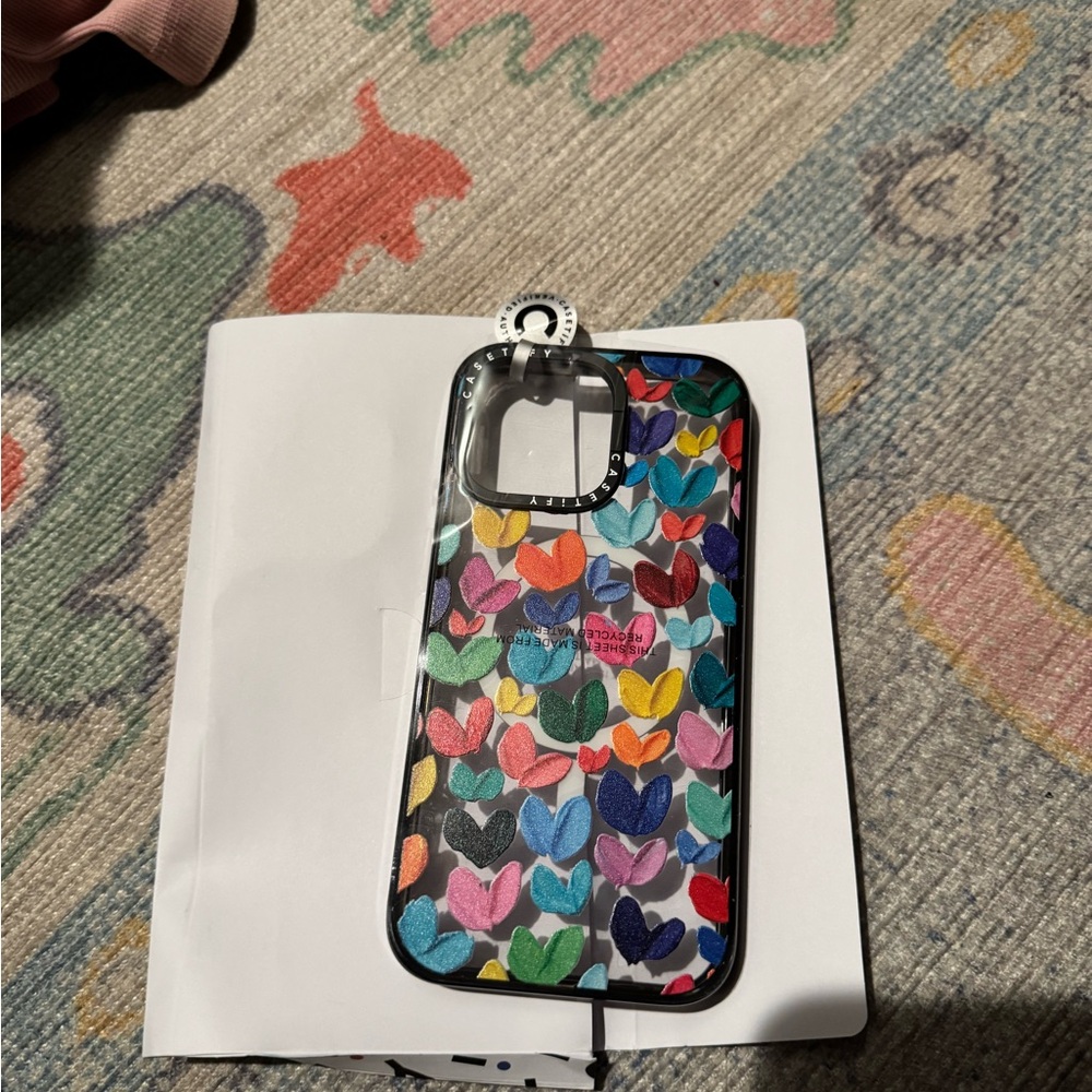 Casetify ultra impact Multicolor Heart Phone Case for a iPhone 15 pro max
